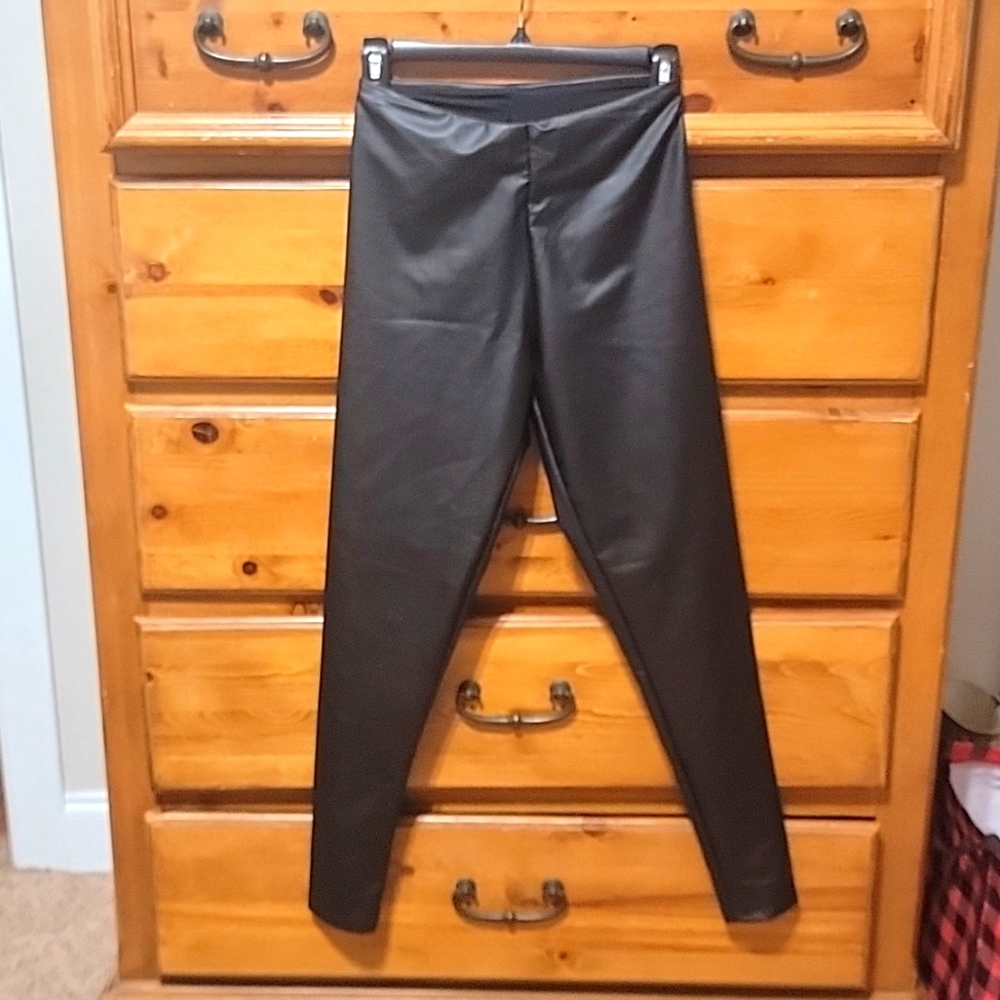 Victoria Secret Black Faux Leather leggings